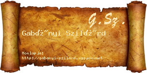 Gabányi Szilárd névjegykártya