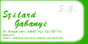 szilard gabanyi business card